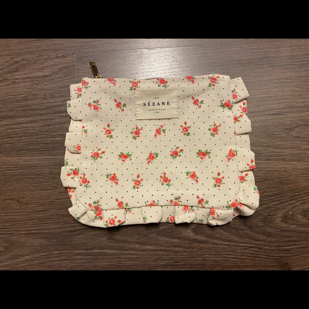 Sezane Floral Makeup Pouch NWT